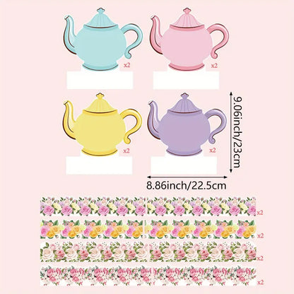 Tea Party Decorations Honeycombs Floral Table Centerpieces Pack of 8