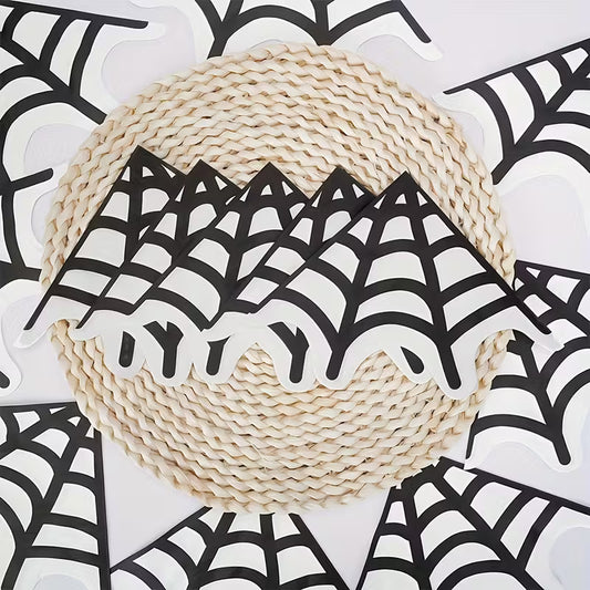 Black & White Spider Web Paper Napkins Pack of 20