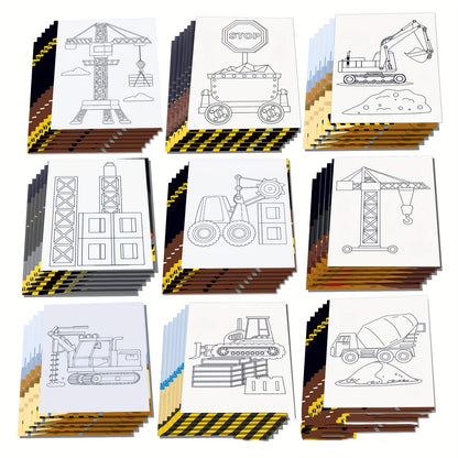 Construction Theme Coloring Books Pack of 18