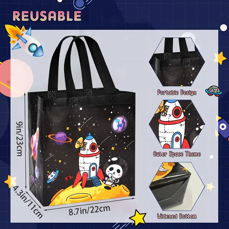 Space Planet Galaxy Tote Party Bags Pack of 18