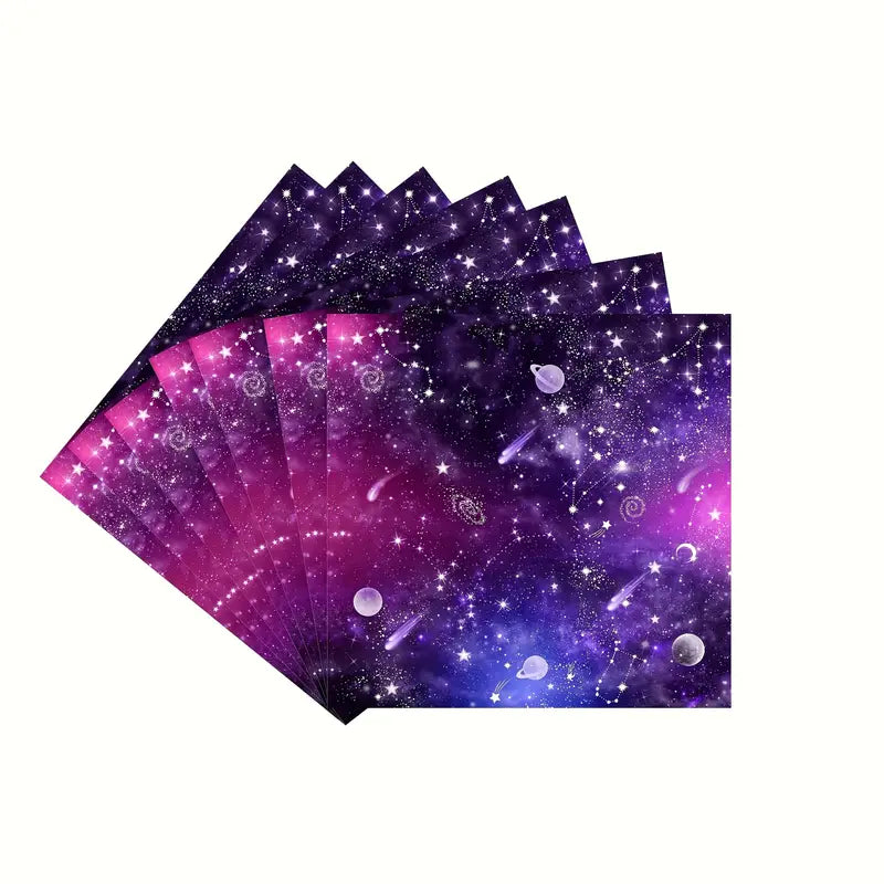 Space Galaxy Theme Party Tableware Set for 24 Guests