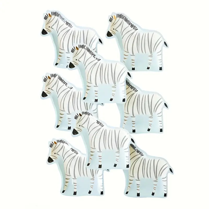 Zebra Shaped Paper Plates Safari Pack of 12