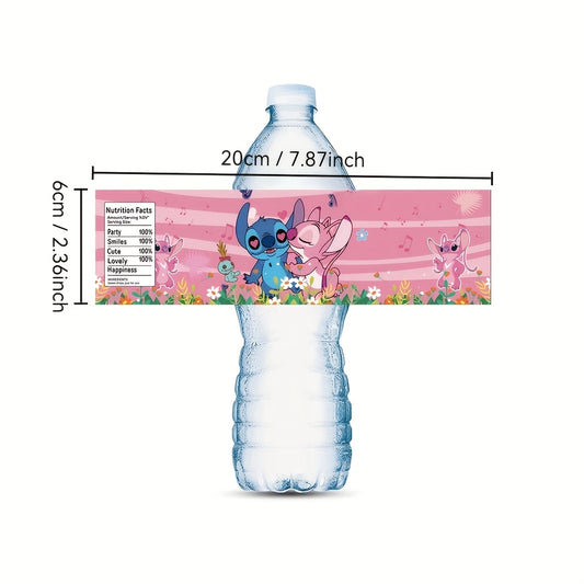 Stitch Happy Birthday Water Bottle Sticker Pack of 10
