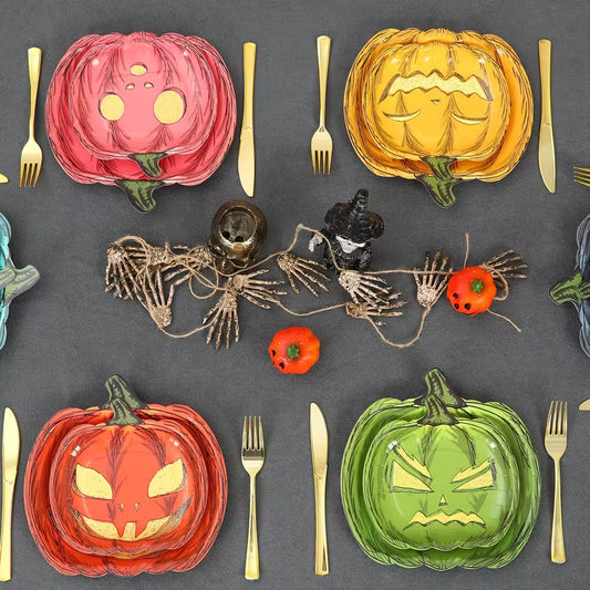 Cute Halloween Pumpkin Paper Plates