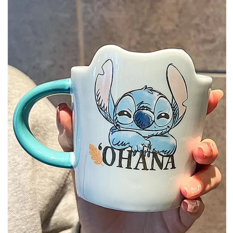 Stitch Ceramic Mug with Blue Lilo & Stitch Design - "Ohana"