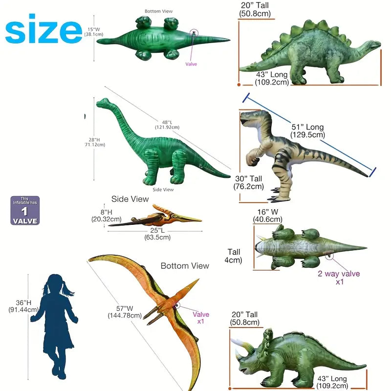 Large PVC Inflatable Dinosaur Realistic and Durable Visron