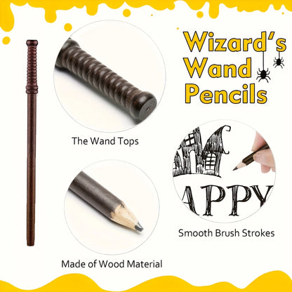 Harry Potter Enchanting Wand Pencils Harrys Round Frame Plastic Glasses Set of 12