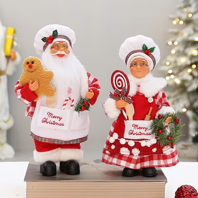 Santa and Mrs Claus Chef Figurines