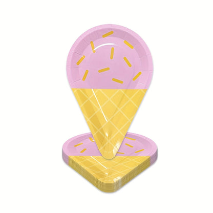 Ice Cream Shaped Paper Plates Pack of 10
