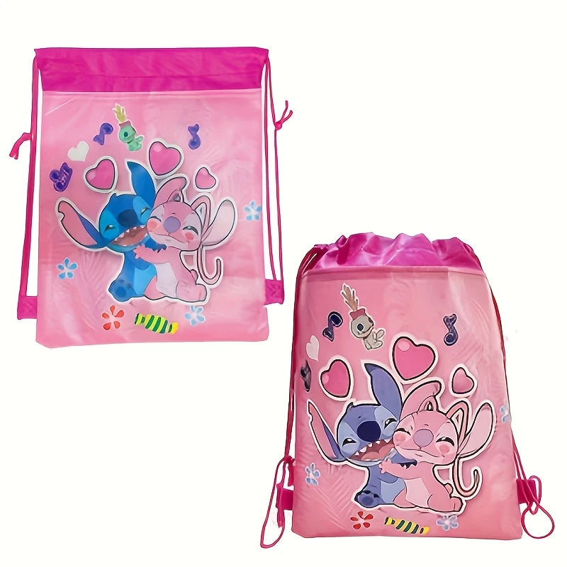 Angel Stitch Pink Drawstring Backpack Pack of 12