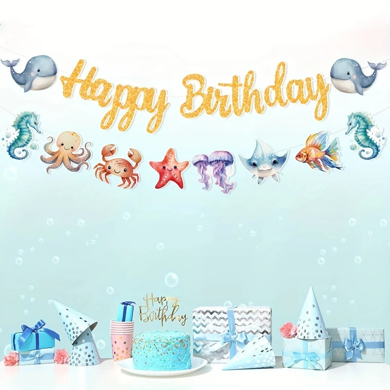 Ocean-Themed Birthday Banner