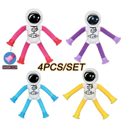 Astronaut Robot Telescopic Toy Favor Pack of 4