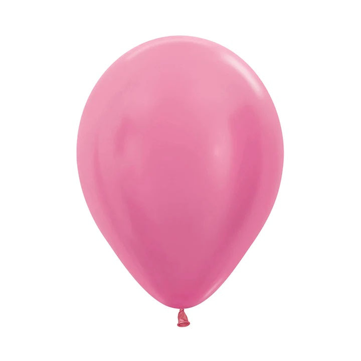 Satin Pearl Hot Pink Latex Balloons Pack of 10