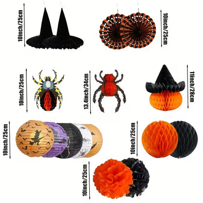 Halloween Party Hanging Decorations Kit Pack of 16