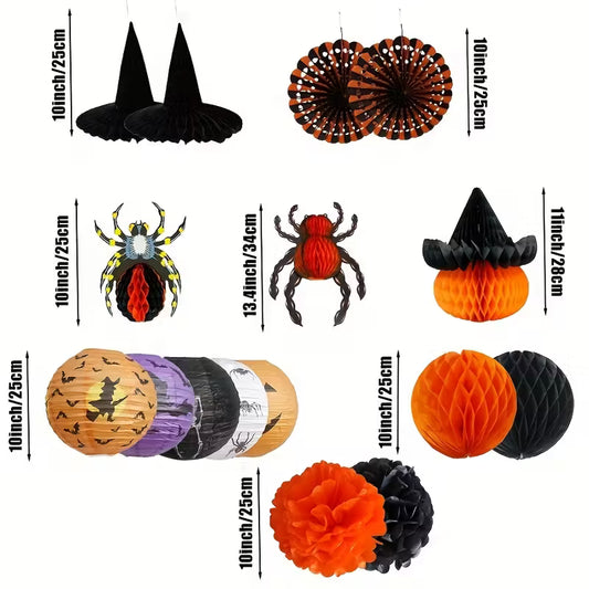 Halloween Party Hanging Decorations Kit Pack of 16