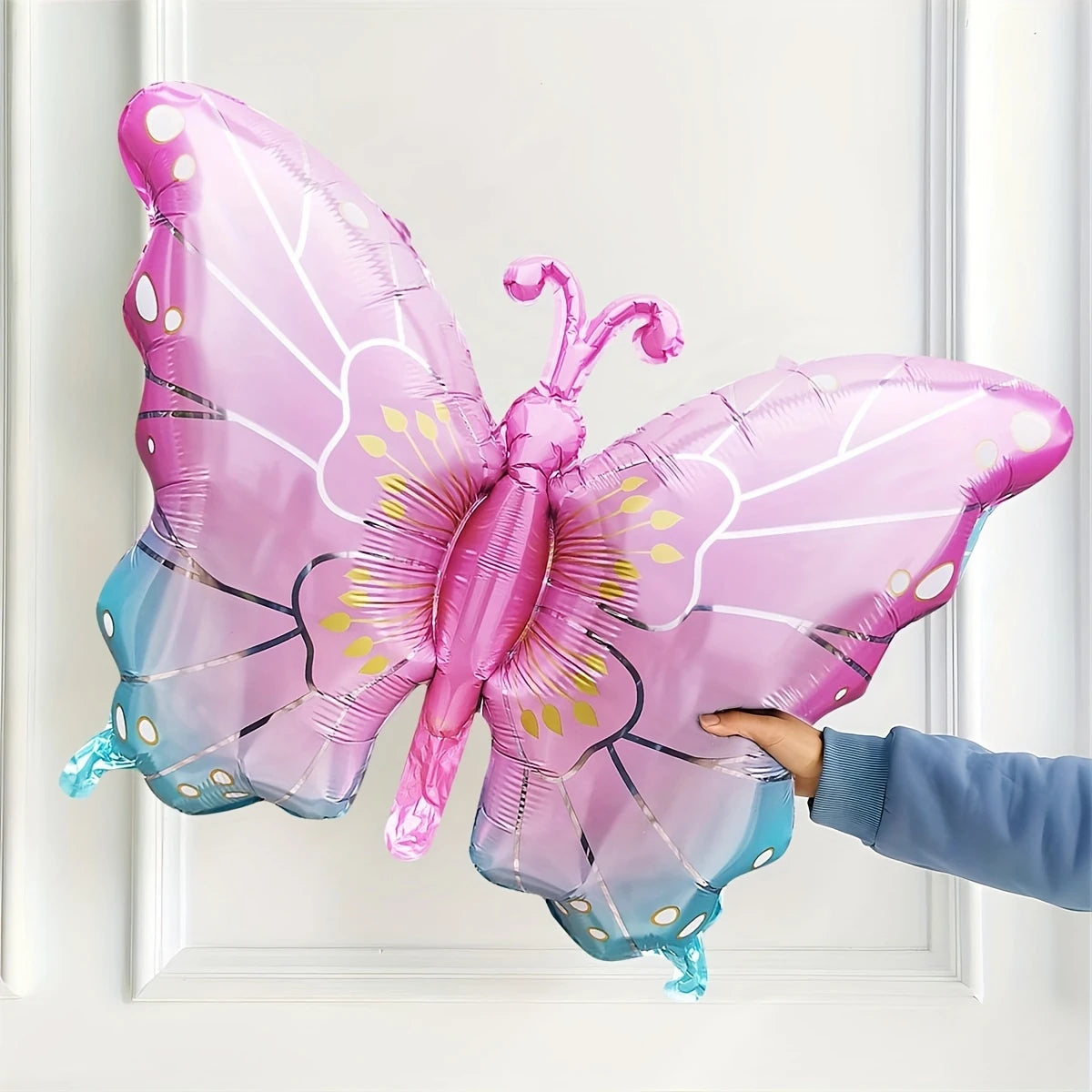 Gradient Butterfly Pink and Blue Foil Balloon