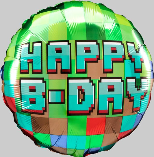 Pixel Party Minecraft 45cm Foil Balloon