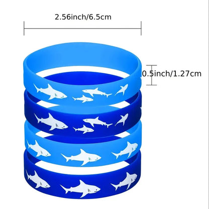 Shark Wristband Bracelets Silicone Pack of 10