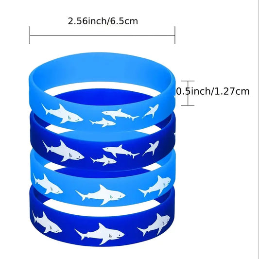Shark Wristband Bracelets Silicone Pack of 10