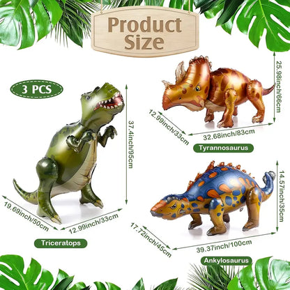 4D Dinosaur Balloons Self-Standing Aluminum Dinosaur Balloons