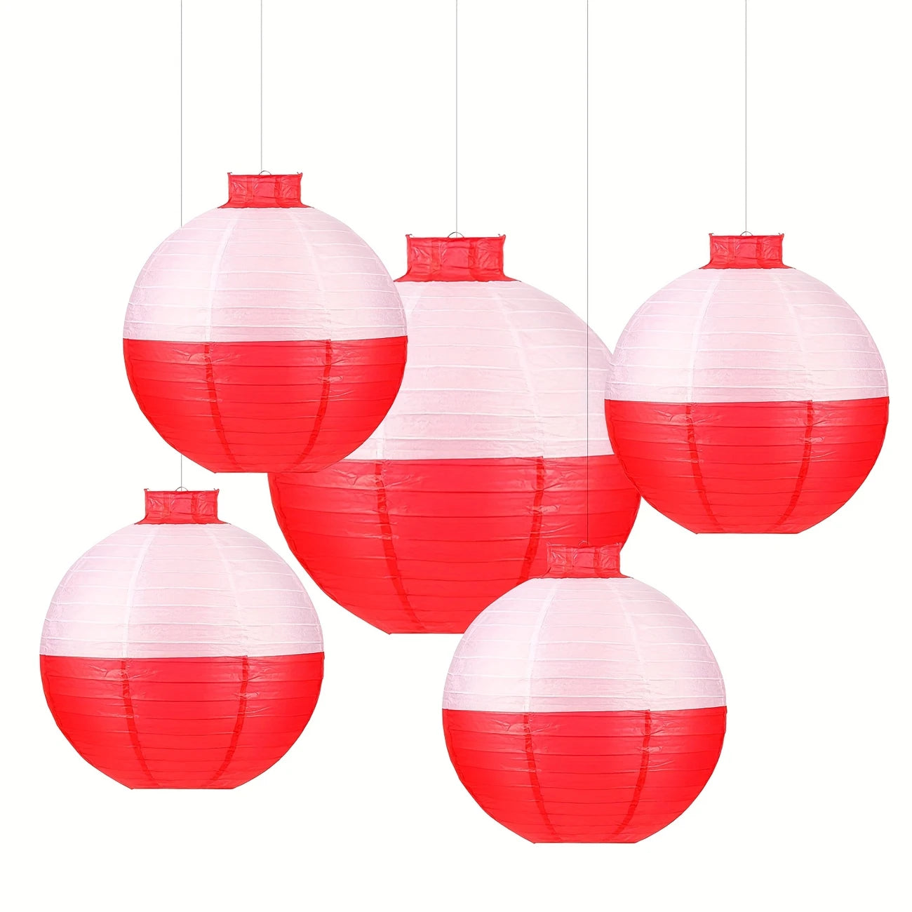 Fishing Float Round Paper Hanging Lanterns Pack of 5
