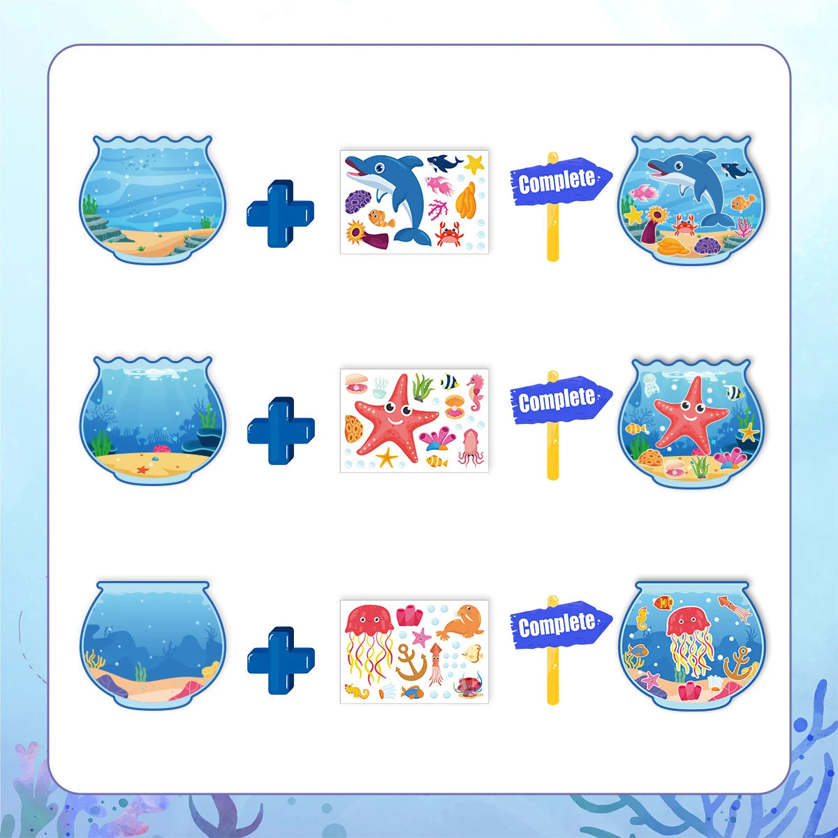 DIY Aquarium Scene Stickers 32 Sets