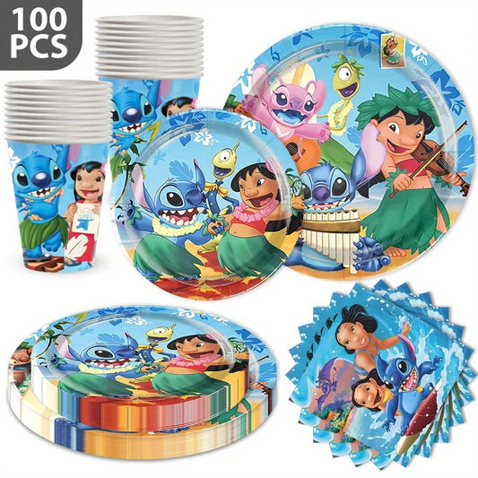 Tropical Stitch Party Tableware Set for 20 guests