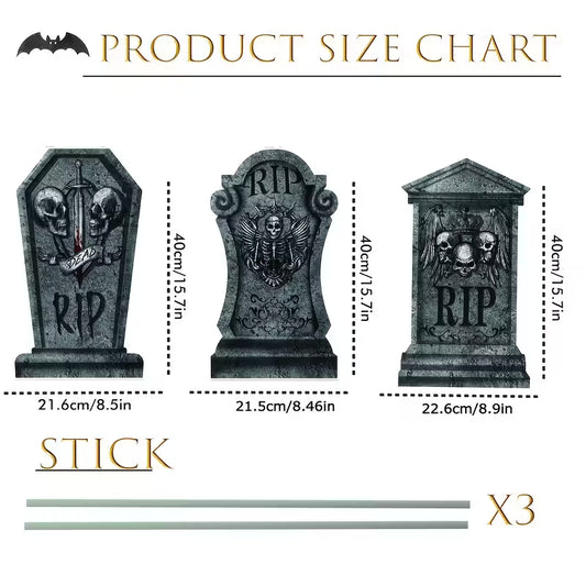 Halloween Tombstone Yard Stakes Pack of 3
