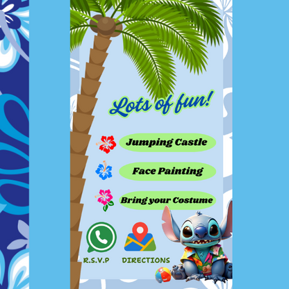 Tropical Stitch Interactive Digital Video Invitation