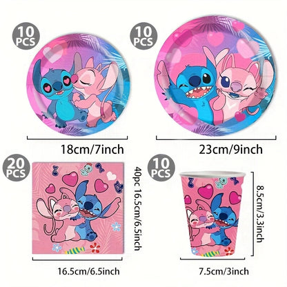 Stitch and Angel Tableware Set for 10 Guests