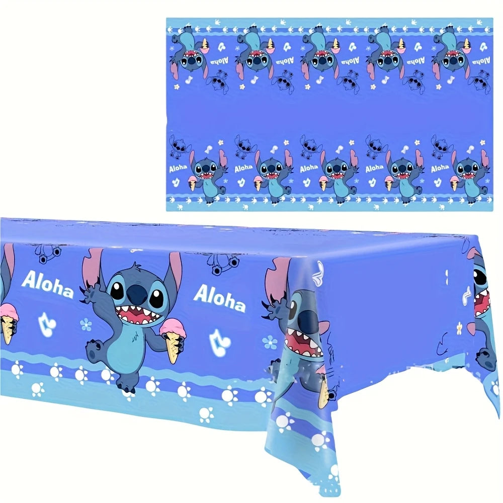 Stitch Blue Plastic Tablecover