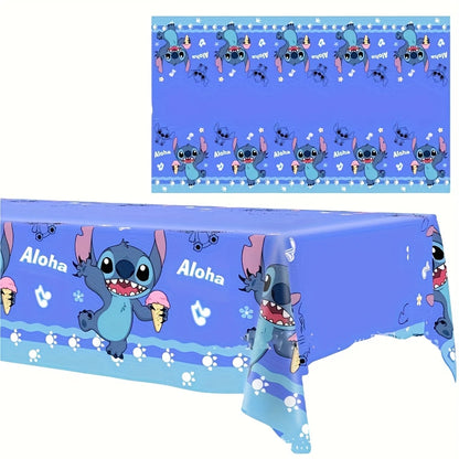 Stitch Blue Plastic Tablecover