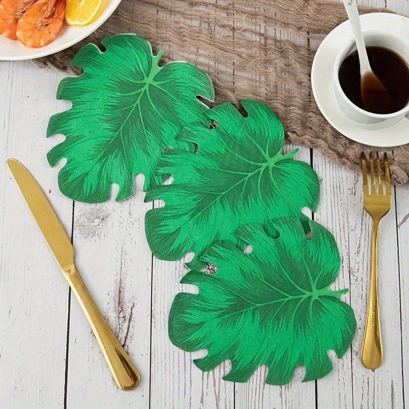Tropical Leaf Print Paper Napkins Pack of 20