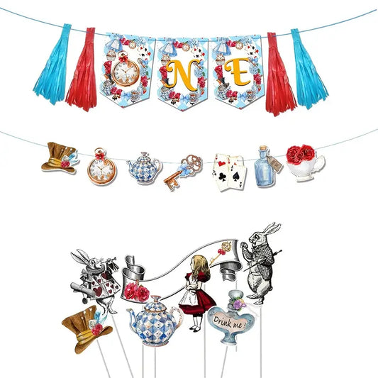 Vintage Alice In Wonderland Party Decor Kit|