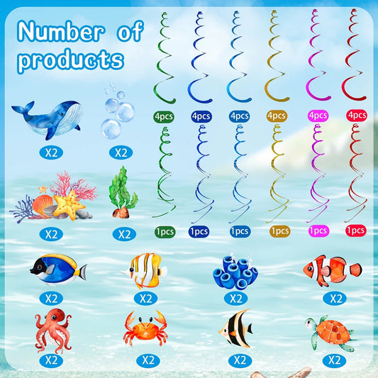 Under The Sea Marine Creature Party Decoration 54pcs Set