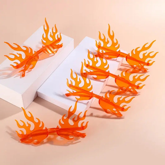 Flame Design Orange Novelty Glasses Pack of 5
