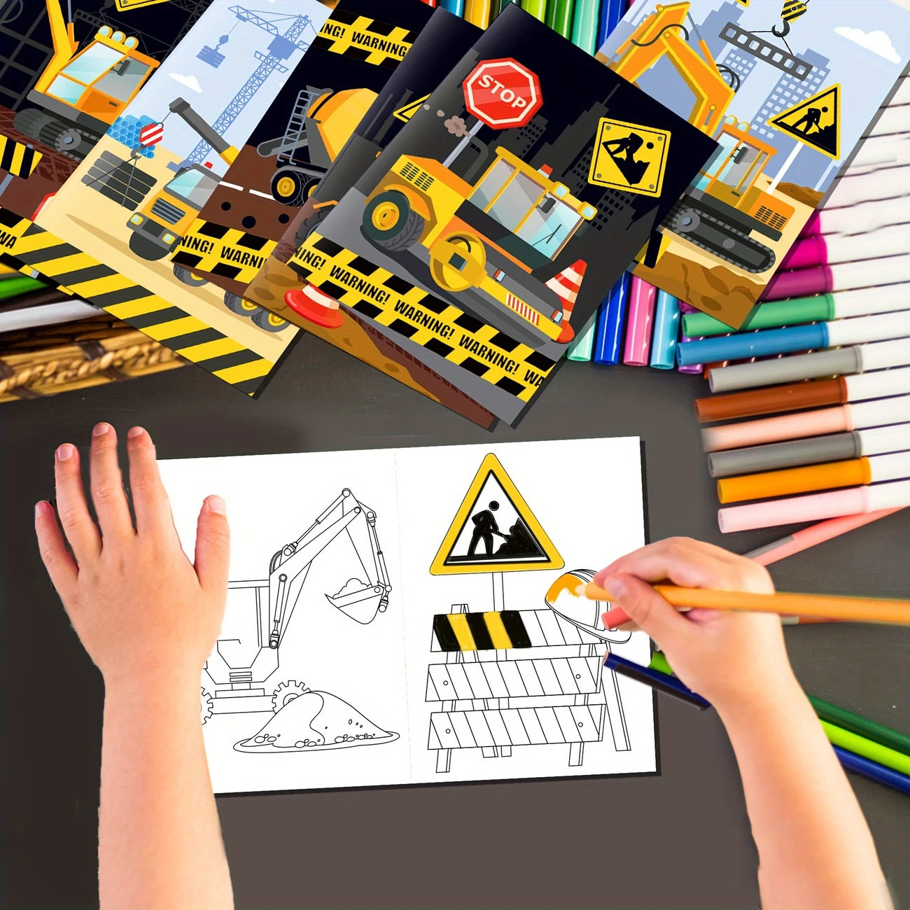 Construction Theme Coloring Books Pack of 18