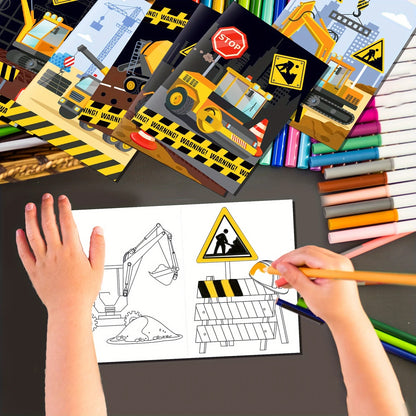 Construction Theme Coloring Books Pack of 18