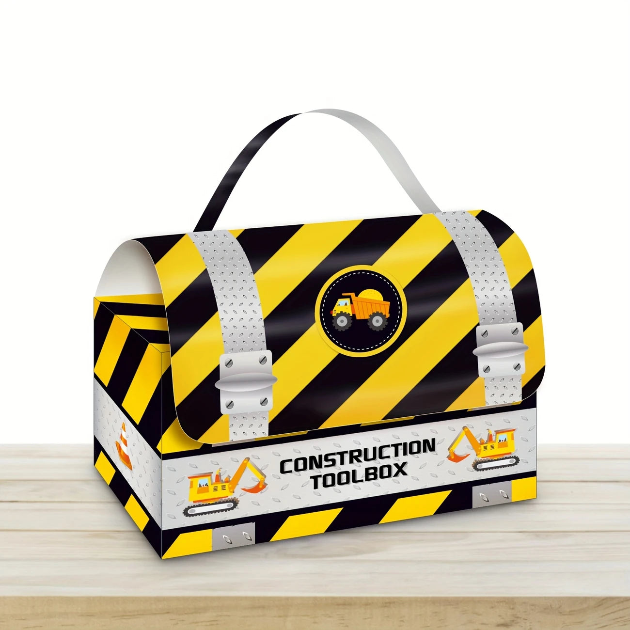 Construction Excavator Hand Carry Paper Party Boxes Pack of 12