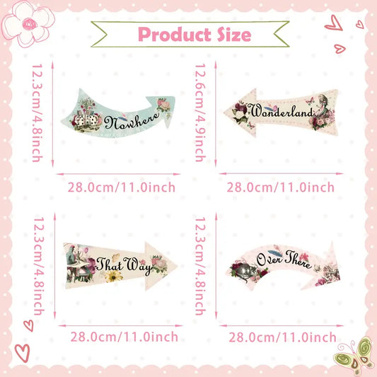 Whimsical Wonderland Themed Arrow Signs Pack of 10