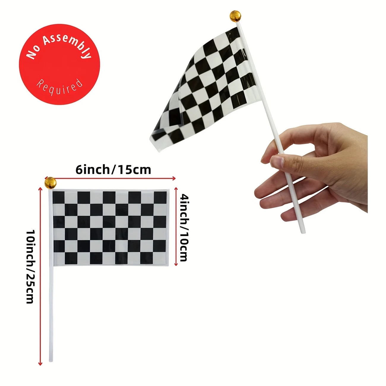 Racing Party Popcorn Boxes and Checkered Flags Pack of 24