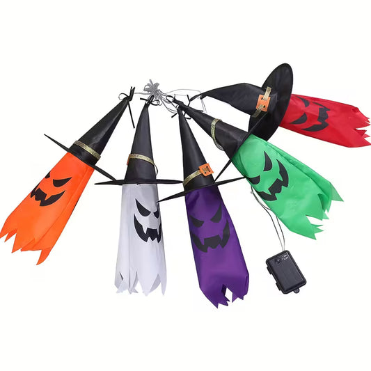 Halloween Hanging Ghost Witch Hat Lights