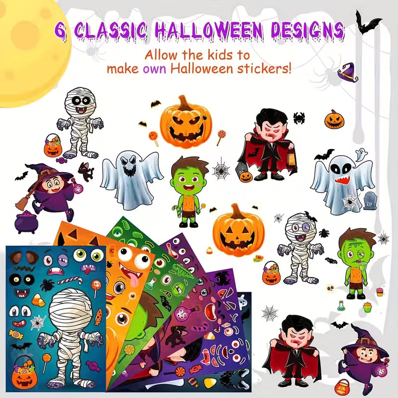DIY Halloween Face Making Stickers Pack of 12