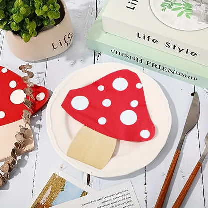 Mushroom Paper Napkins Pack of 20