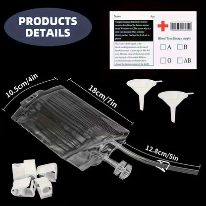Halloween Blood Bags Reusable Plastic Pack of 5