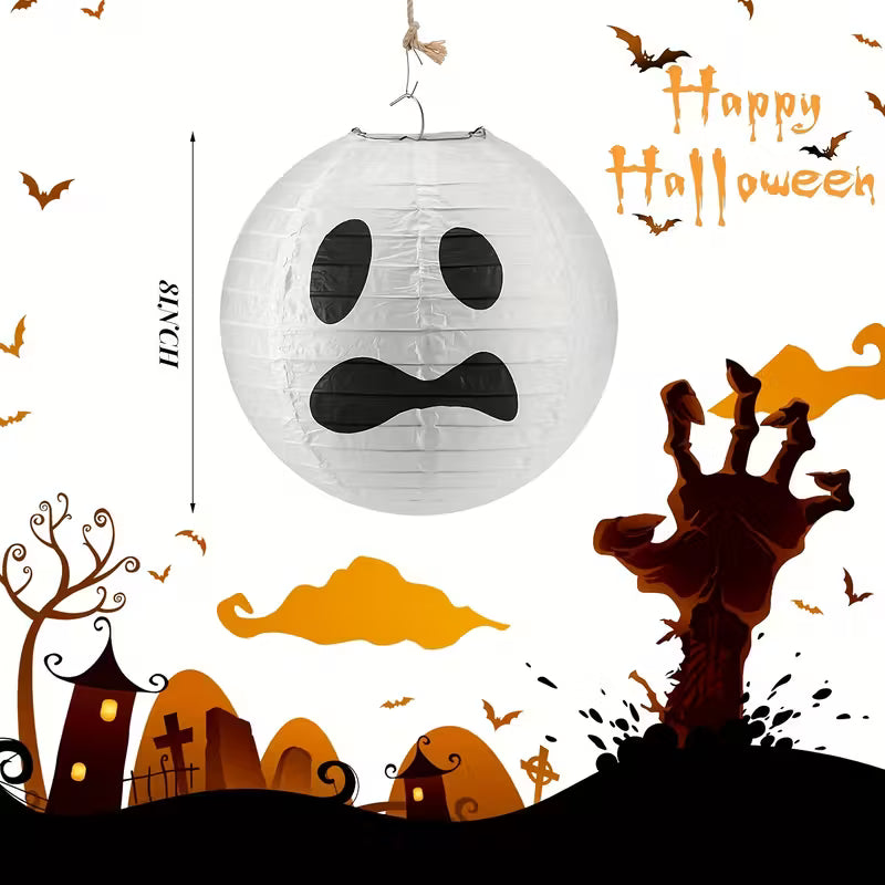 Halloween Ghostly Faces Lanterns Pack of 12