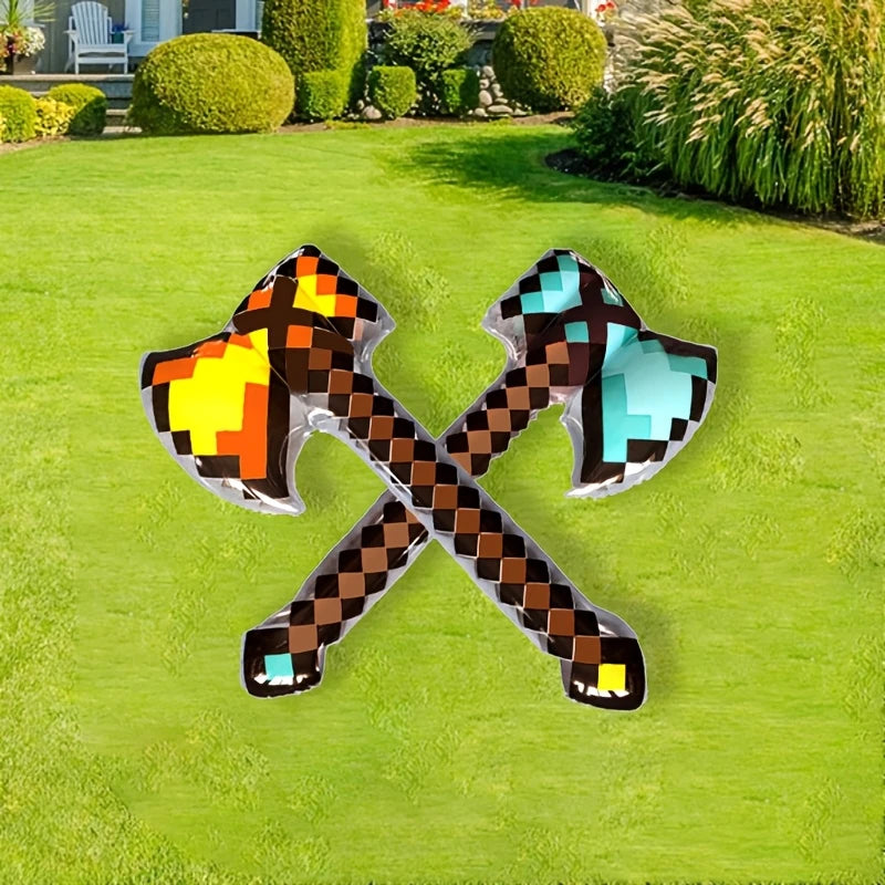 Minecraft Giant Inflatable Pixel Axe Prop Set of 2