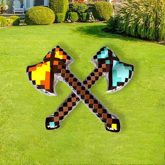 Minecraft Giant Inflatable Pixel Axe Prop Set of 2