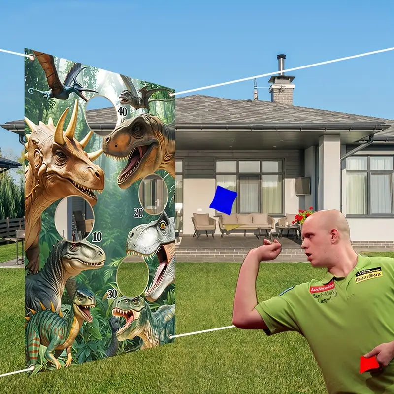 Dinosaur Prehistoric Forest Carnival Throw Game Banner