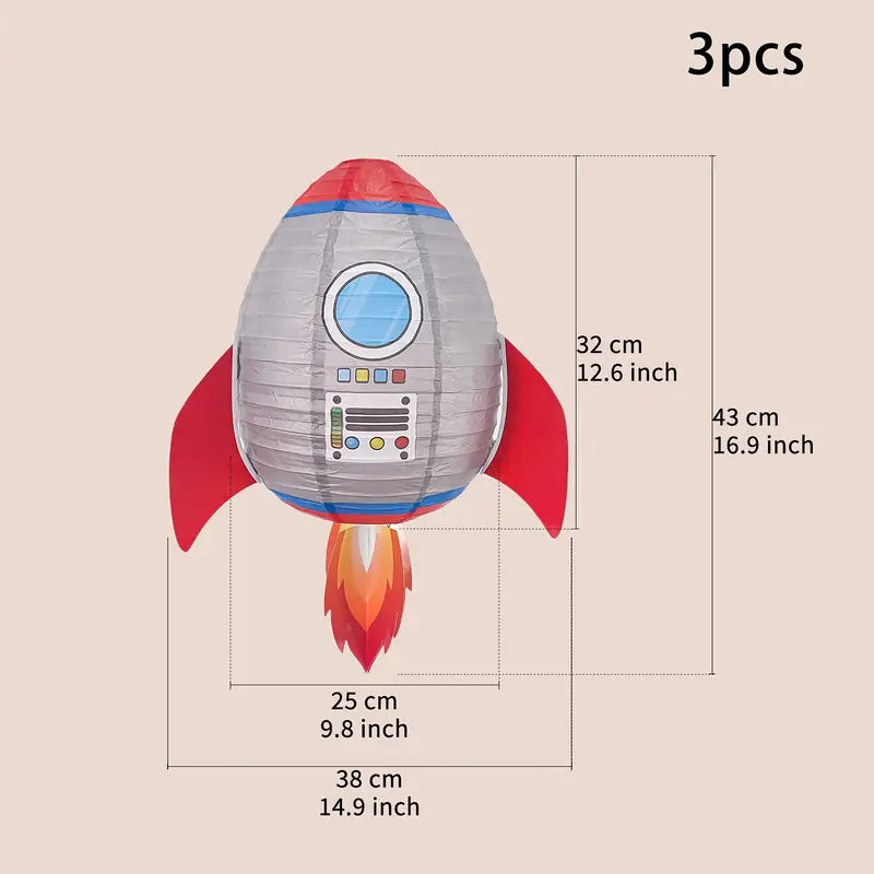 Rocket-shaped Paper Lanterns Pack of 2